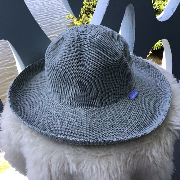 Wallaroo Hat Company Victoria Stylish Gray Wide-Brim Adjustable Hat UPF 30 - Picture 1 of 5